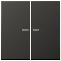 Лицевая панель Jung LS990 metal для 2-кл. выключателя с подсветкой антрацит картинка